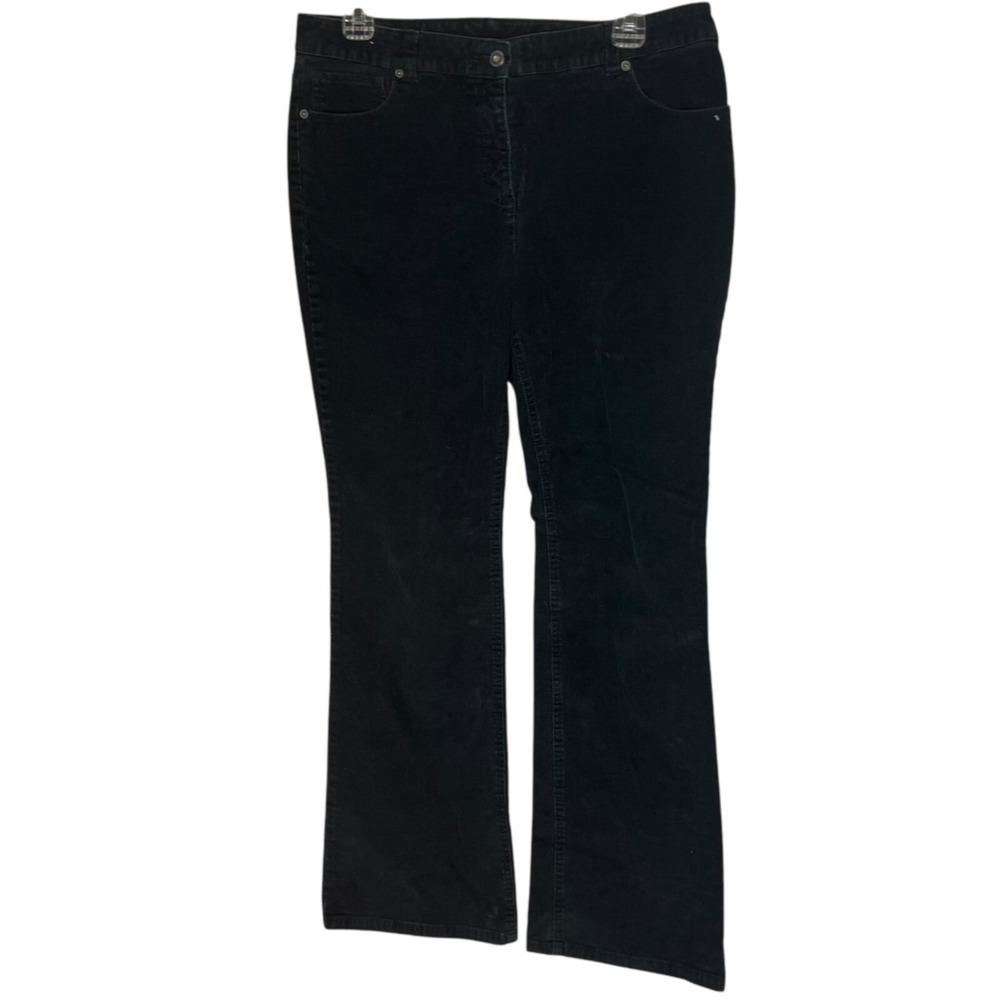 Liz Claiborne Black‎ Corduroy Straight Leg Pants Womens Size 10 Cotton Stretch